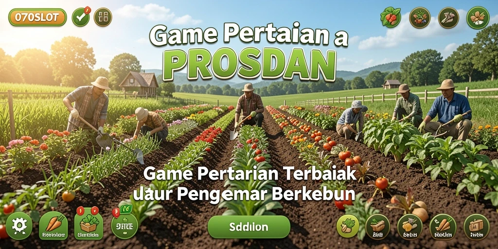 Screenshot gameplay 070SLOT menampilkan kebun yang indah dan beragam tanaman.