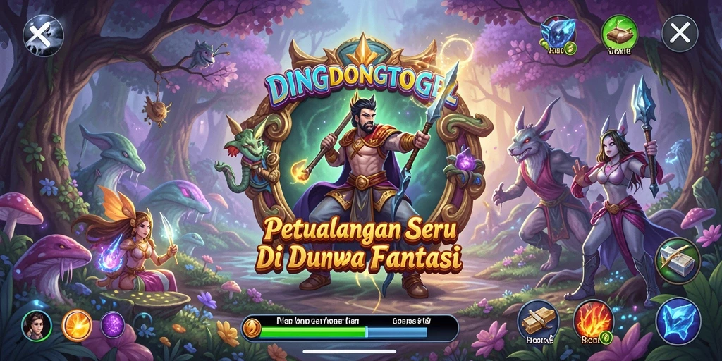 Tampilan gameplay DINGDONGTOGEL saat menjelajah dunia fantasi.