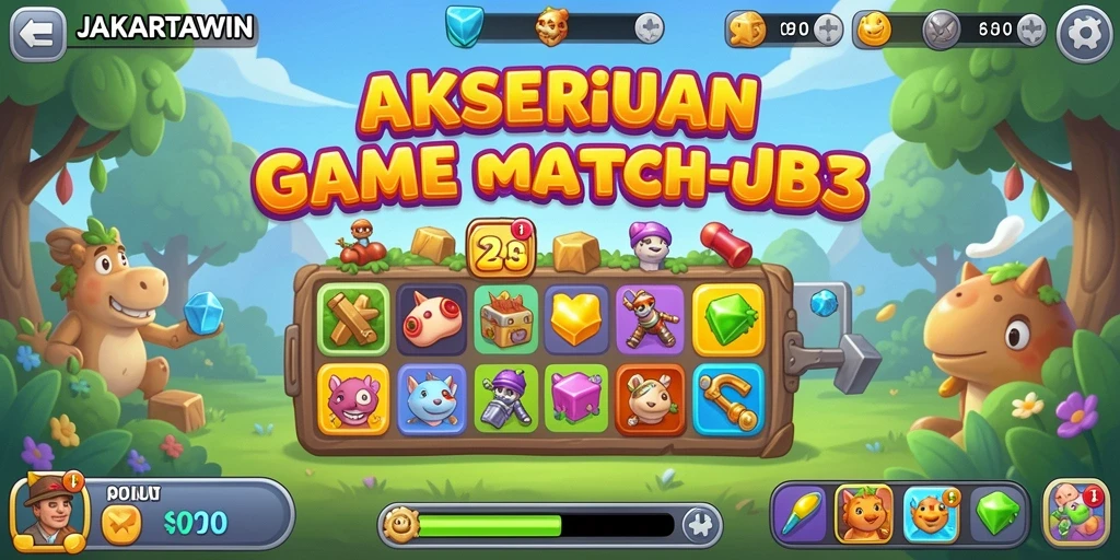Tampilan gameplay seru dalam JAKARTAWIN dengan efek warna-warni.
