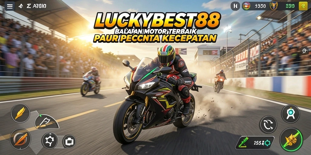 Tampilan mendebarkan gameplay balapan motor di LUCKYBEST88.