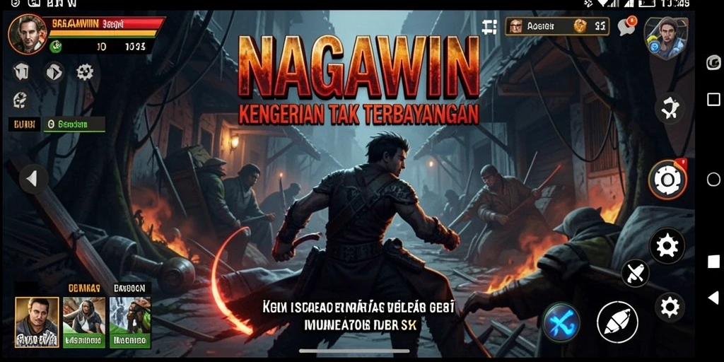 Tangkapan layar utama NAGAWIN menampilkan suasana gameplay yang menegangkan.