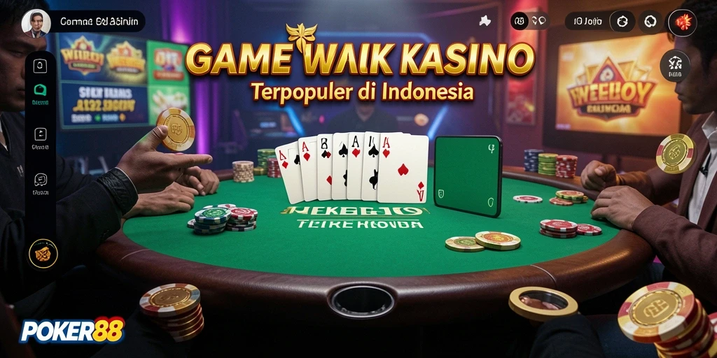 Screenshot POKER88 menampilkan suasana permainan Kasino poker yang seru.