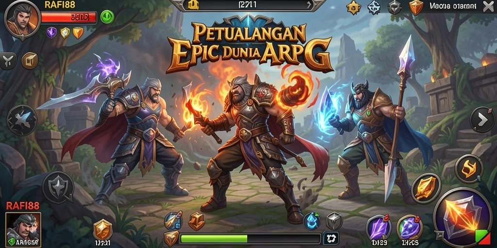 Screenshot utama RAFI88 menampilkan aksi pertempuran seru dalam dunia ARPG.