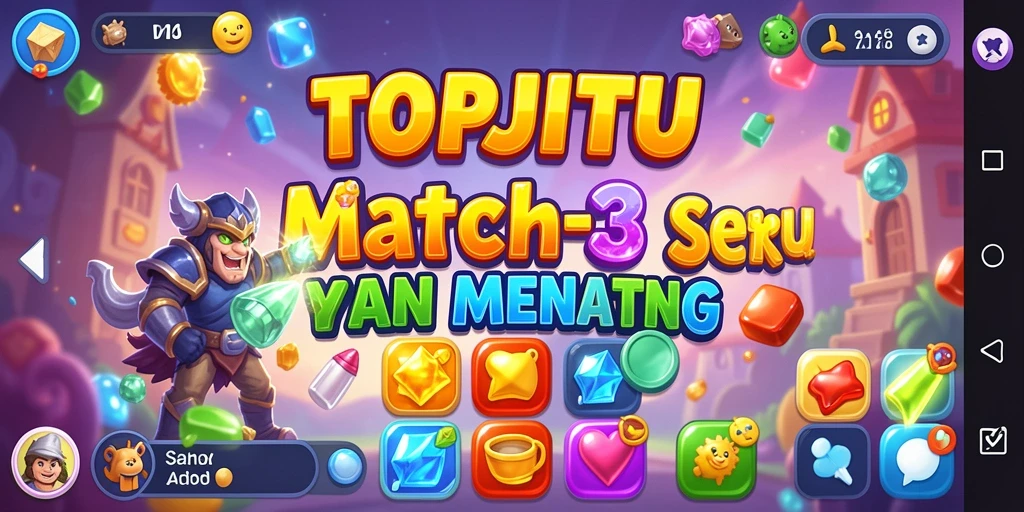 Screenshot utama TOPJITU menampilkan gameplay seru Match-3.